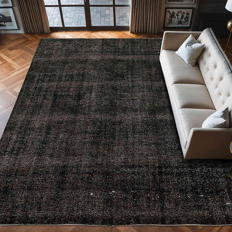 Overdyed Vintage El Dokuma Oryantal Halı - 293 cm x 380 cm - K0078468