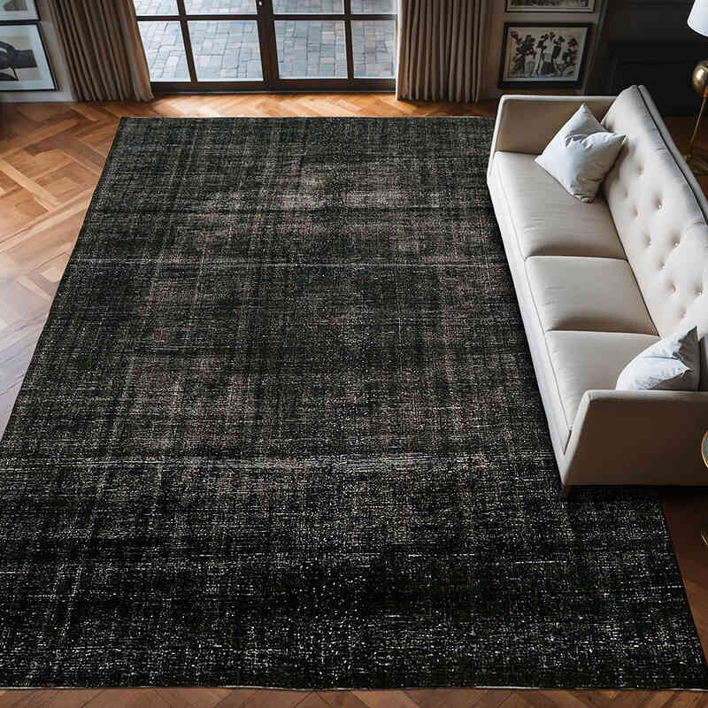 Overdyed Vintage Hand-knotted Oriental Rug - 8' 11" x 12' 4" (107" x 148") - K0078469