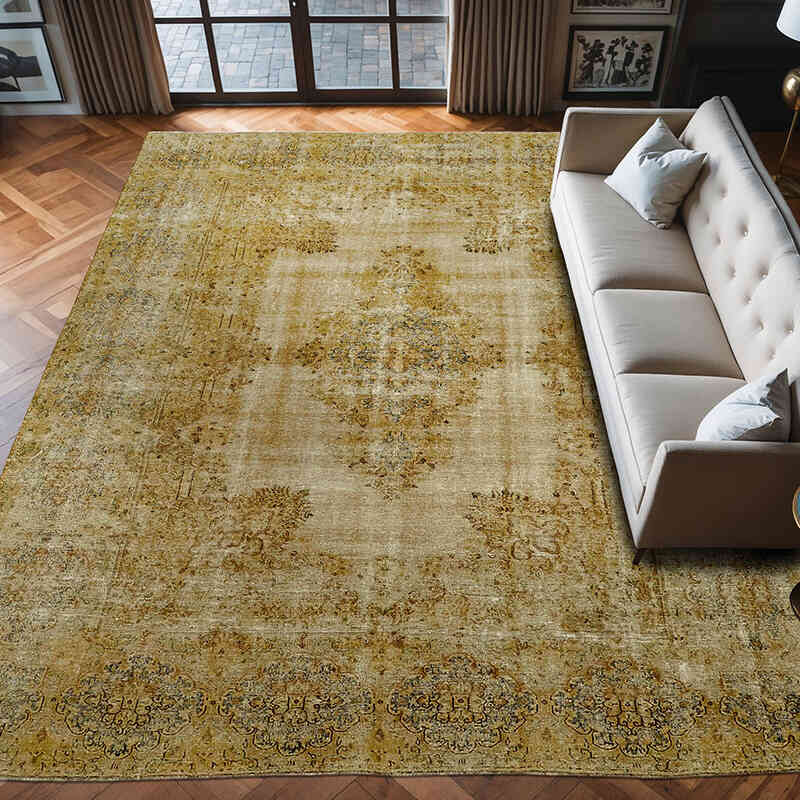 Overdyed Vintage Hand-knotted Oriental Rug - 9' 6" x 12' 3" (114" x 147") - K0078487