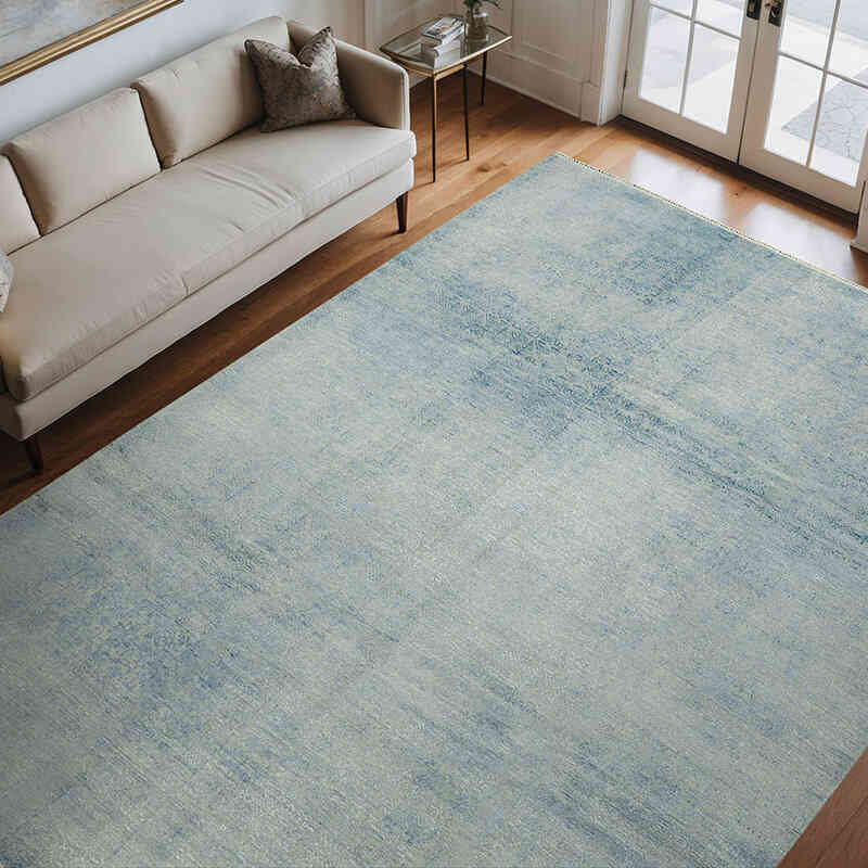Blue New Hand-Knotted Rug - 8' 10" x 12'  (106" x 144") - K0078559