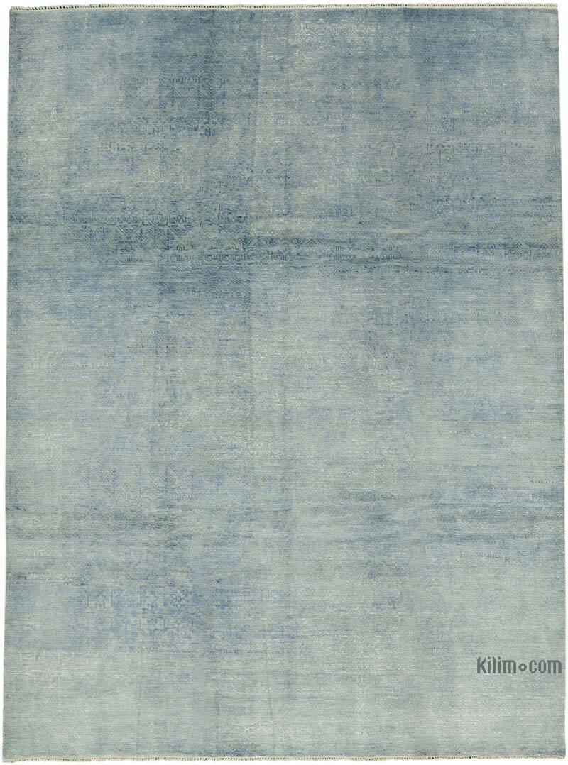 Blue New Hand-Knotted Rug - 8' 10" x 12'  (106" x 144") - K0078559