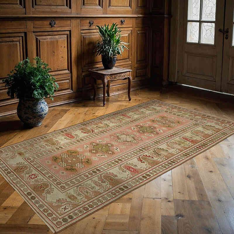 El Dokuma Vintage Halı - 130 cm x 238 cm - K0078600