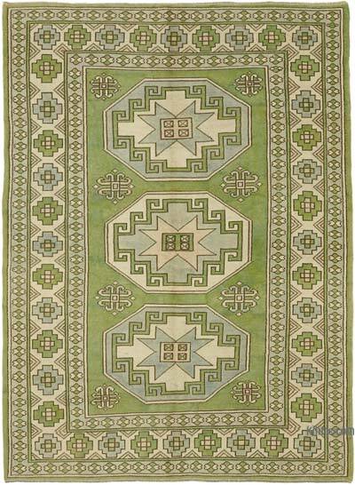Vintage Turkish Hand-Knotted Rug - 6' 2" x 8' 4" (74" x 100")