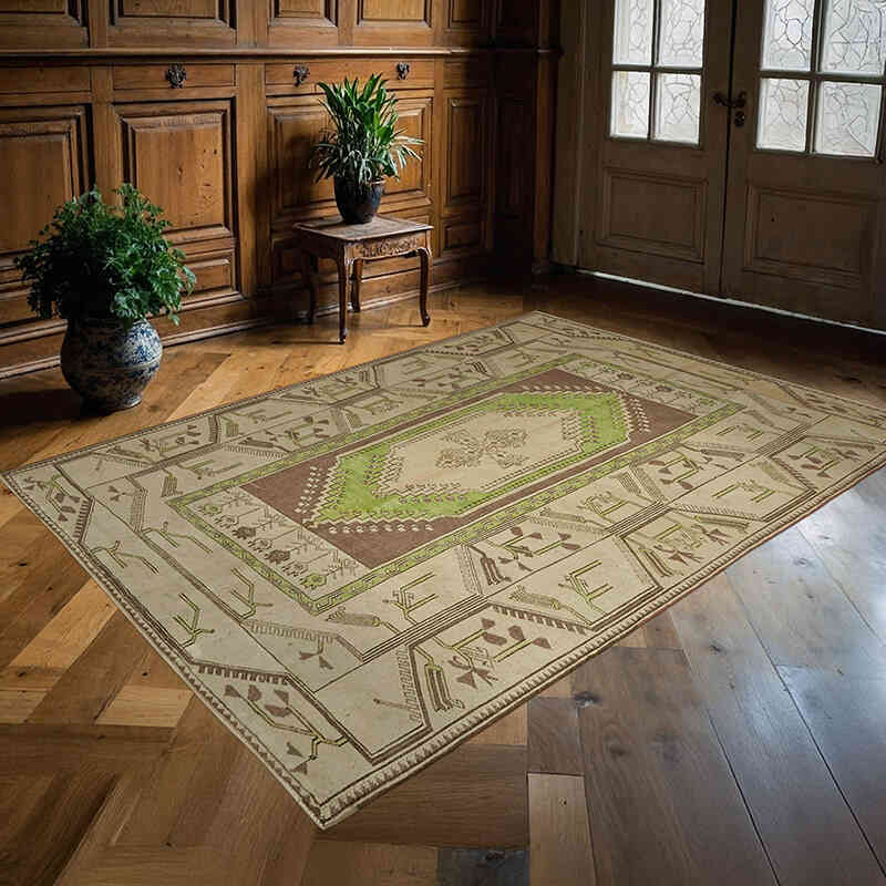 El Dokuma Vintage Halı - 163 cm x 220 cm - K0078638