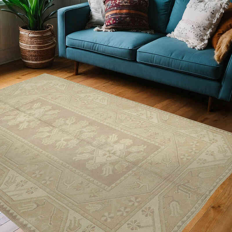 Vintage Turkish Hand-Knotted Rug - 5'  x 7' 1" (60" x 85") - K0078656