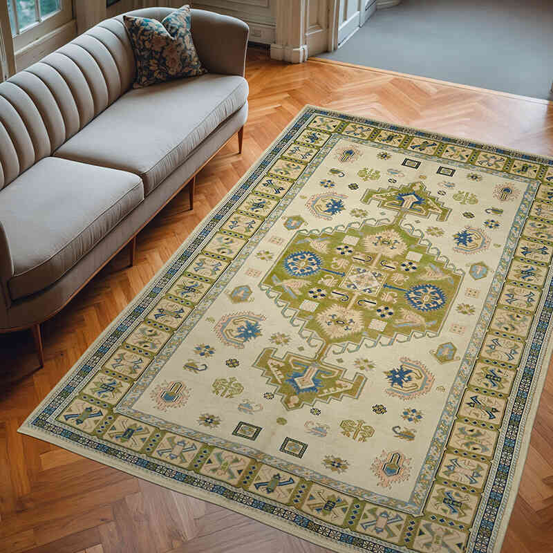 Vintage Turkish Hand-Knotted Rug - 6' 8" x 9' 7" (80" x 115") - K0078658