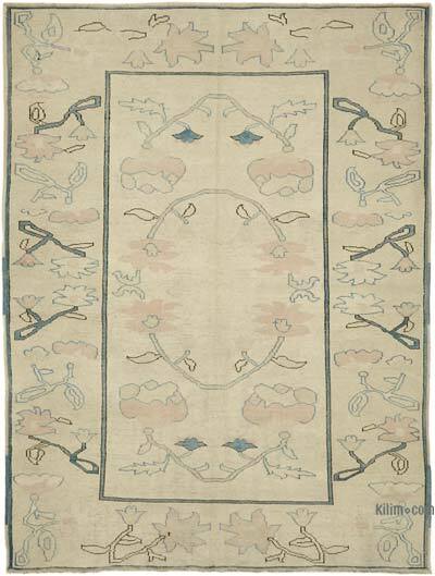 Vintage Turkish Hand-Knotted Rug - 5' 7" x 7' 7" (67" x 91")