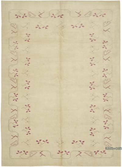 Vintage Turkish Hand-Knotted Rug - 6' 7" x 9' 1" (79" x 109")