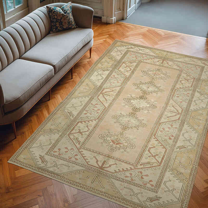 Vintage Turkish Hand-Knotted Rug - 6' 3" x 9' 6" (75" x 114") - K0078682