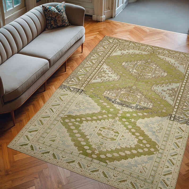 Vintage Turkish Hand-Knotted Rug - 6' 1" x 8' 11" (73" x 107") - K0078690