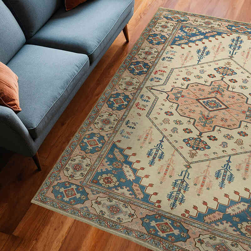 Alfombra Vintage Turca Anudada a Mano - 183 cm x 244 cm - K0078691