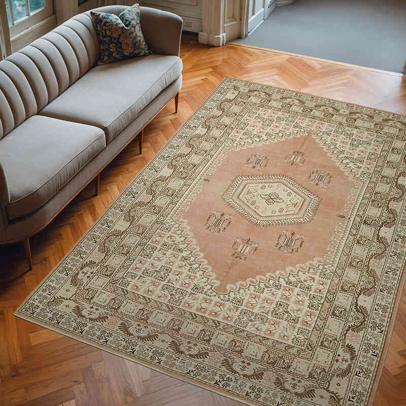 Alfombra Vintage Turca Anudada a Mano - 207 cm x 293 cm - K0078694