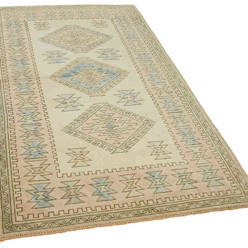 Alfombra Vintage Turca Anudada a Mano - 122 cm x 210 cm - K0078702
