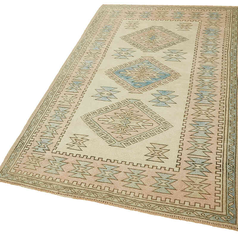 Alfombra Vintage Turca Anudada a Mano - 122 cm x 210 cm - K0078702