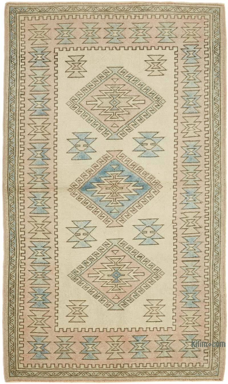 Alfombra Vintage Turca Anudada a Mano - 122 cm x 210 cm - K0078702