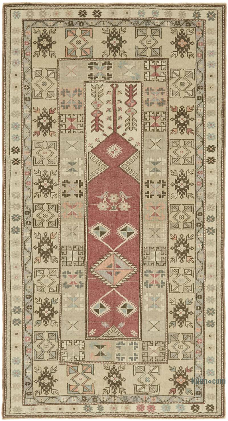 Alfombra Vintage Turca Anudada a Mano - 123 cm x 229 cm - K0078703