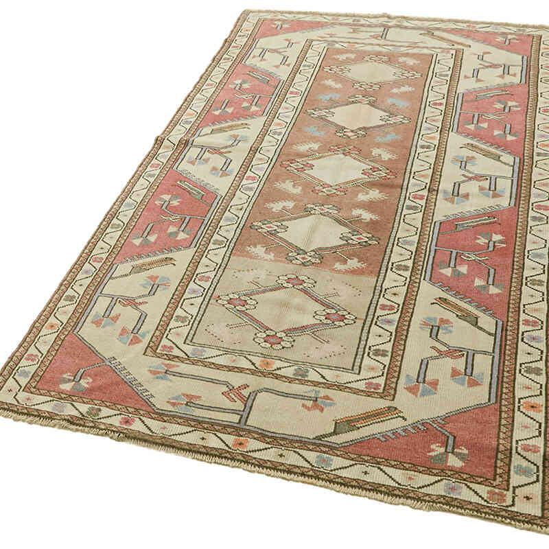 Alfombra Vintage Turca Anudada a Mano - 127 cm x 225 cm - K0078709