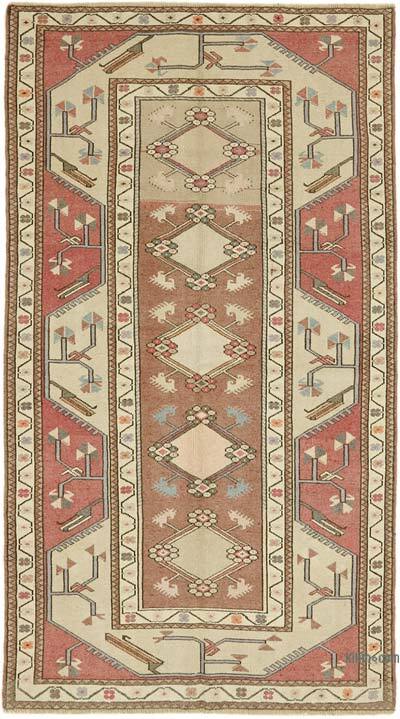 El Dokuma Vintage Halı - 127 cm x 225 cm