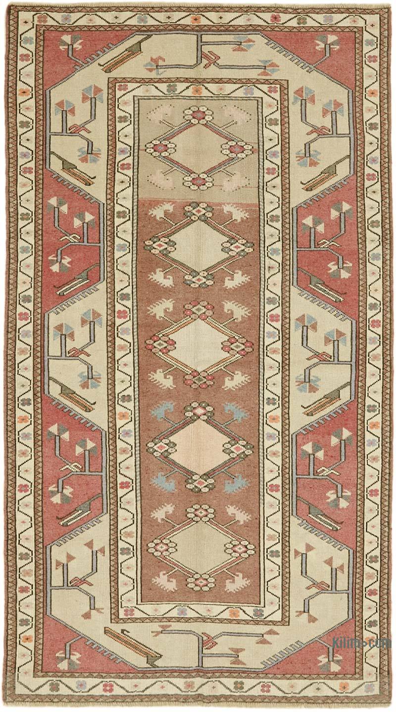 Alfombra Vintage Turca Anudada a Mano - 127 cm x 225 cm - K0078709