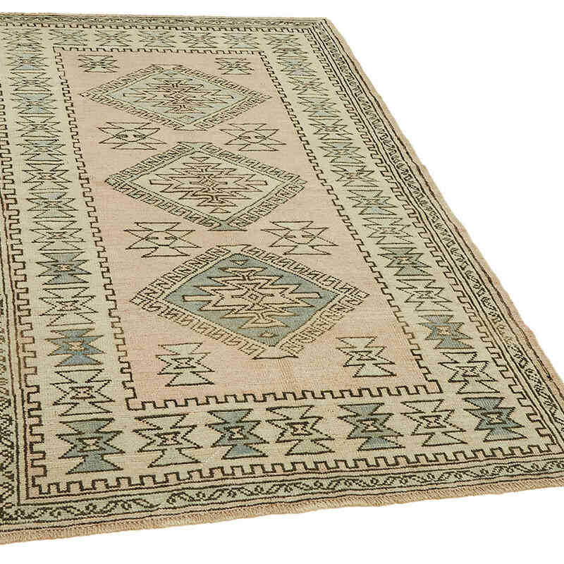 Alfombra Vintage Turca Anudada a Mano - 123 cm x 199 cm - K0078712