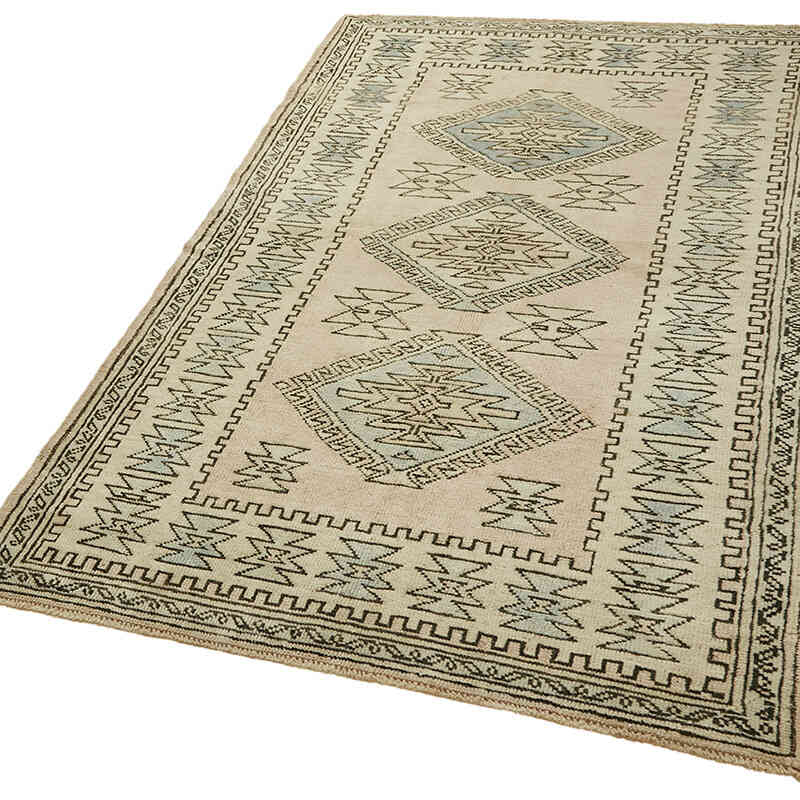 Alfombra Vintage Turca Anudada a Mano - 123 cm x 199 cm - K0078712