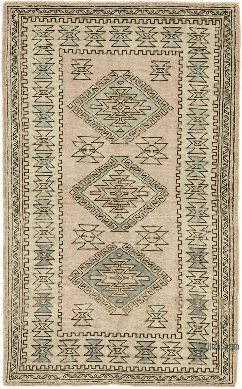 Alfombra Vintage Turca Anudada a Mano - 123 cm x 199 cm - K0078712