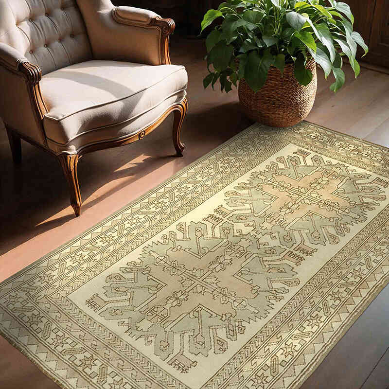 Alfombra Vintage Turca Anudada a Mano - 135 cm x 188 cm - K0078716