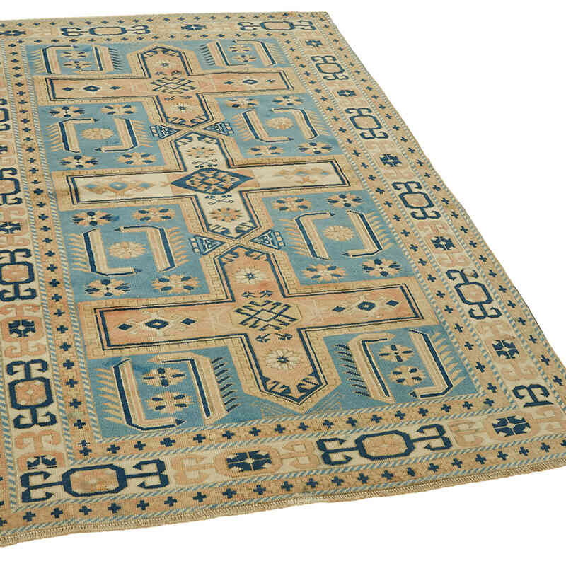Alfombra Vintage Turca Anudada a Mano - 123 cm x 189 cm - K0078717