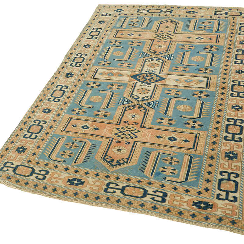 Alfombra Vintage Turca Anudada a Mano - 123 cm x 189 cm - K0078717