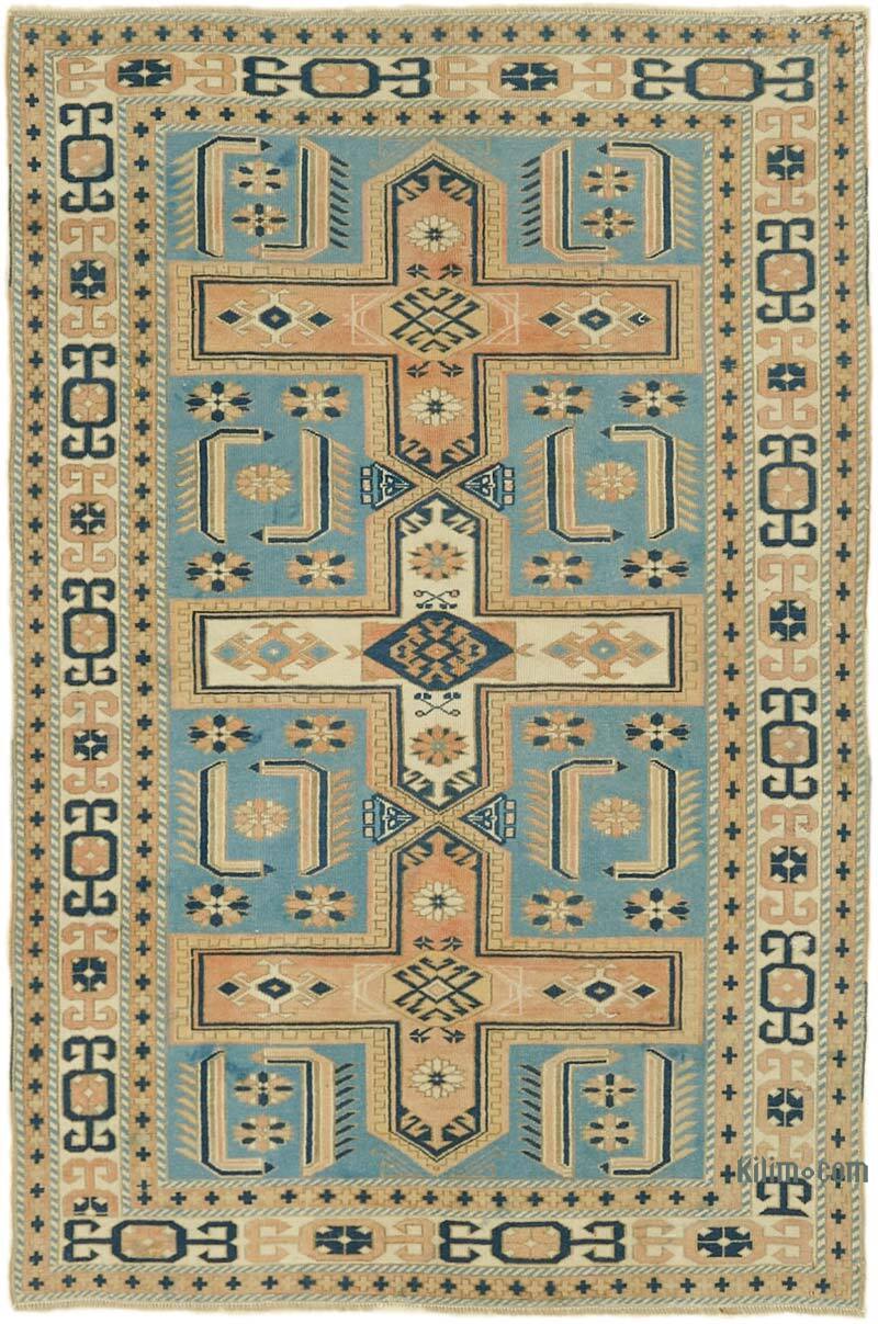 Alfombra Vintage Turca Anudada a Mano - 123 cm x 189 cm - K0078717