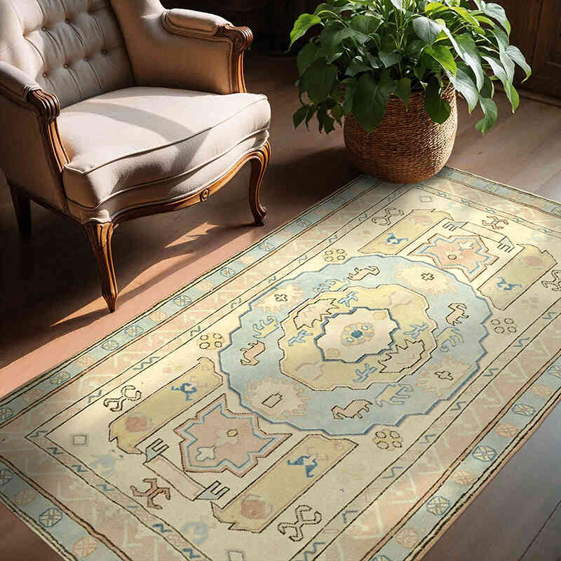Vintage Turkish Hand-Knotted Rug - 4' 7" x 6' 3" (55" x 75") - K0078718