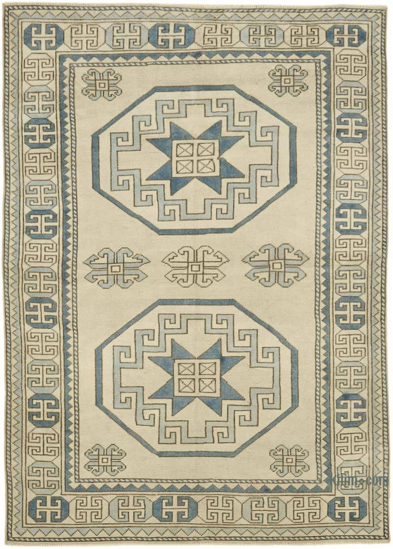 Alfombra Vintage Turca Anudada a Mano - 142 cm x 204 cm - K0078719