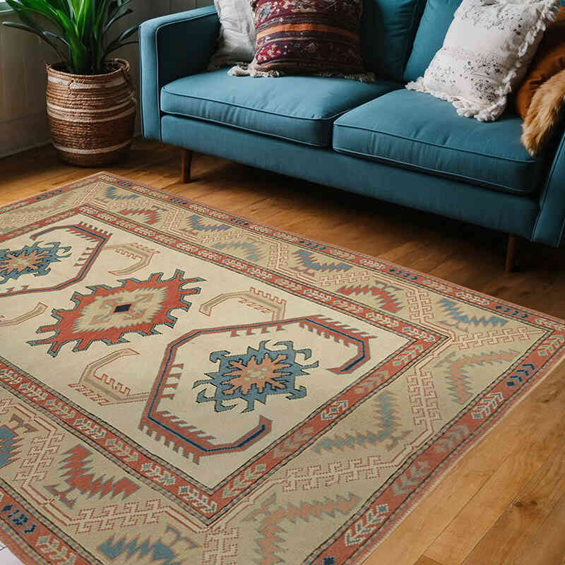 Vintage Turkish Hand-Knotted Rug - 4' 9" x 6' 8" (57" x 80") - K0078723