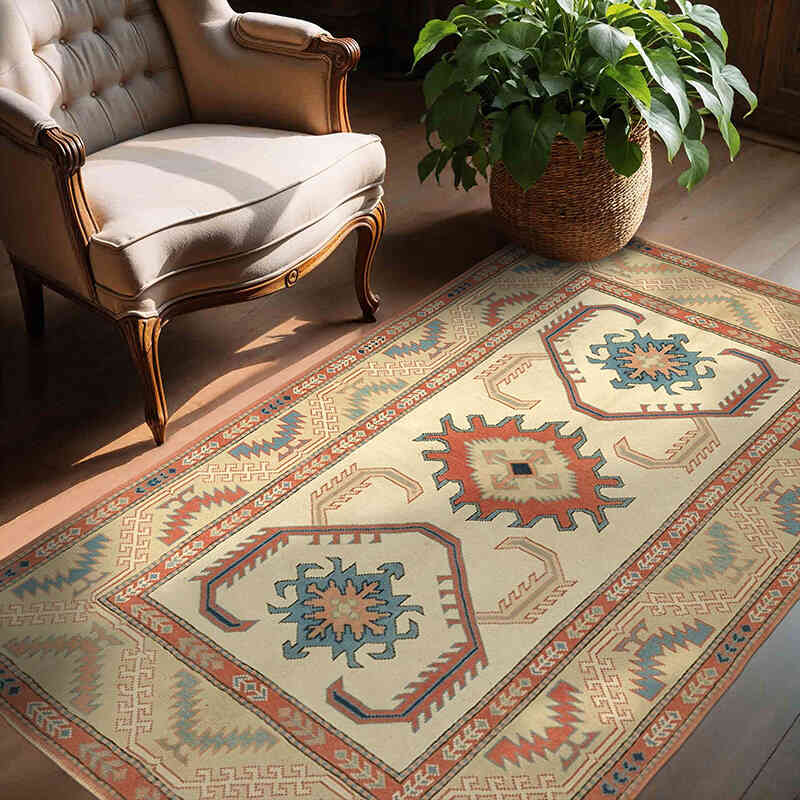 Vintage Turkish Hand-Knotted Rug - 4' 9" x 6' 8" (57" x 80") - K0078723