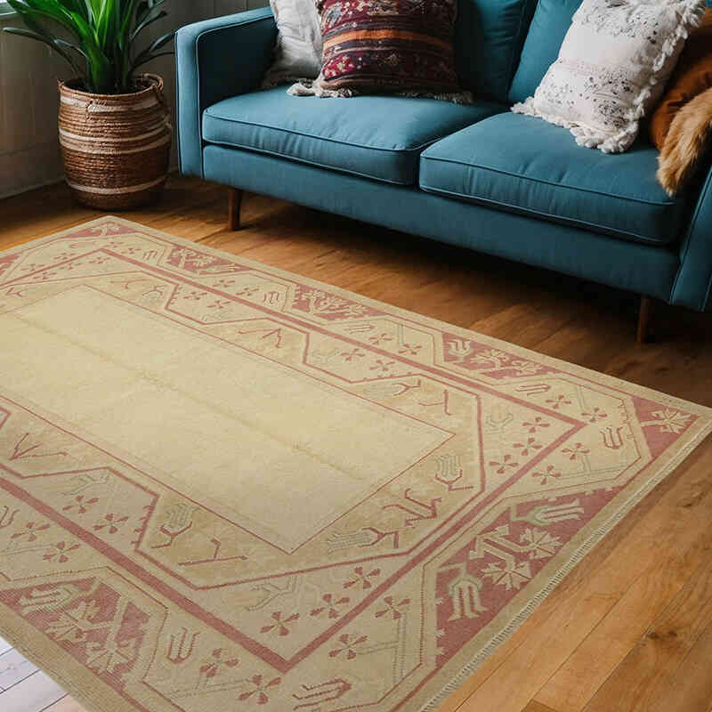 El Dokuma Vintage Halı - 140 cm x 200 cm - K0078724