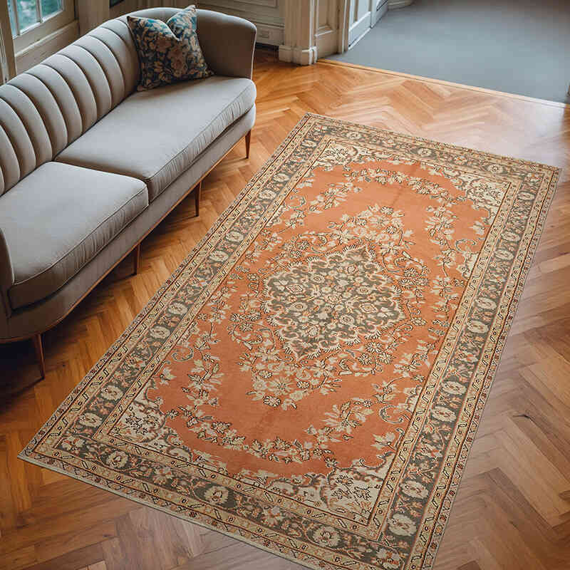 Alfombra Vintage Turca Anudada a Mano - 176 cm x 291 cm - K0078726