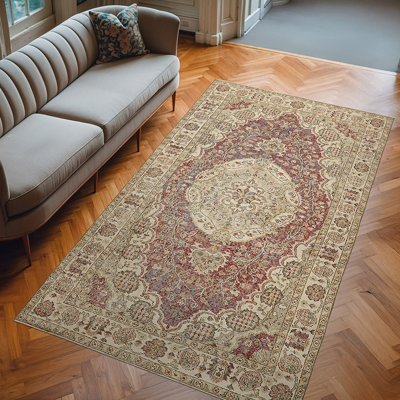Alfombra Vintage Turca Anudada a Mano - 155 cm x 272 cm - K0078728