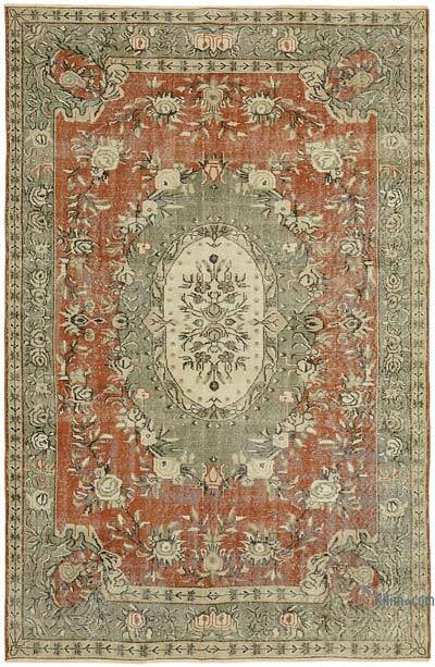 Kırmızı El Dokuma Vintage Halı - 185 cm x 284 cm