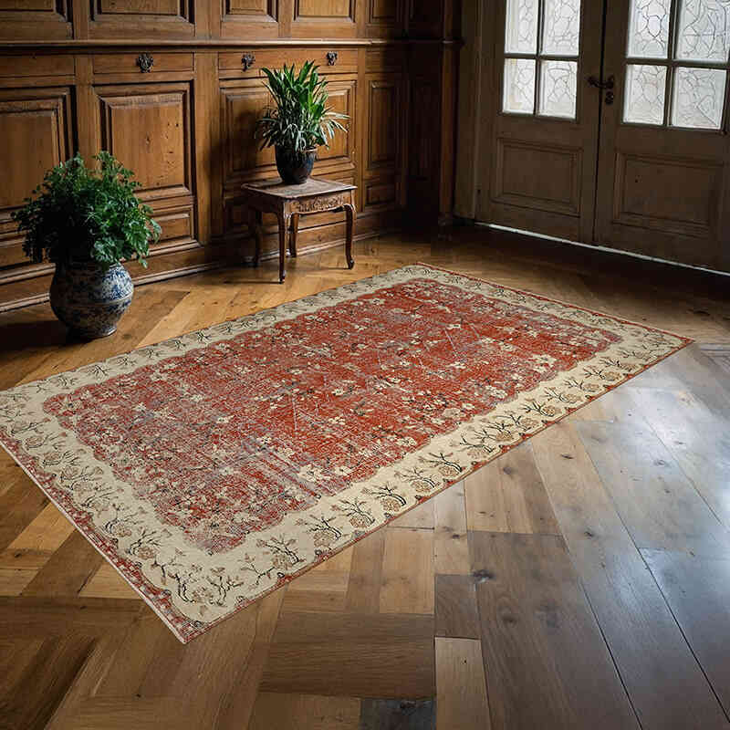 El Dokuma Vintage Halı - 155 cm x 258 cm - K0078733