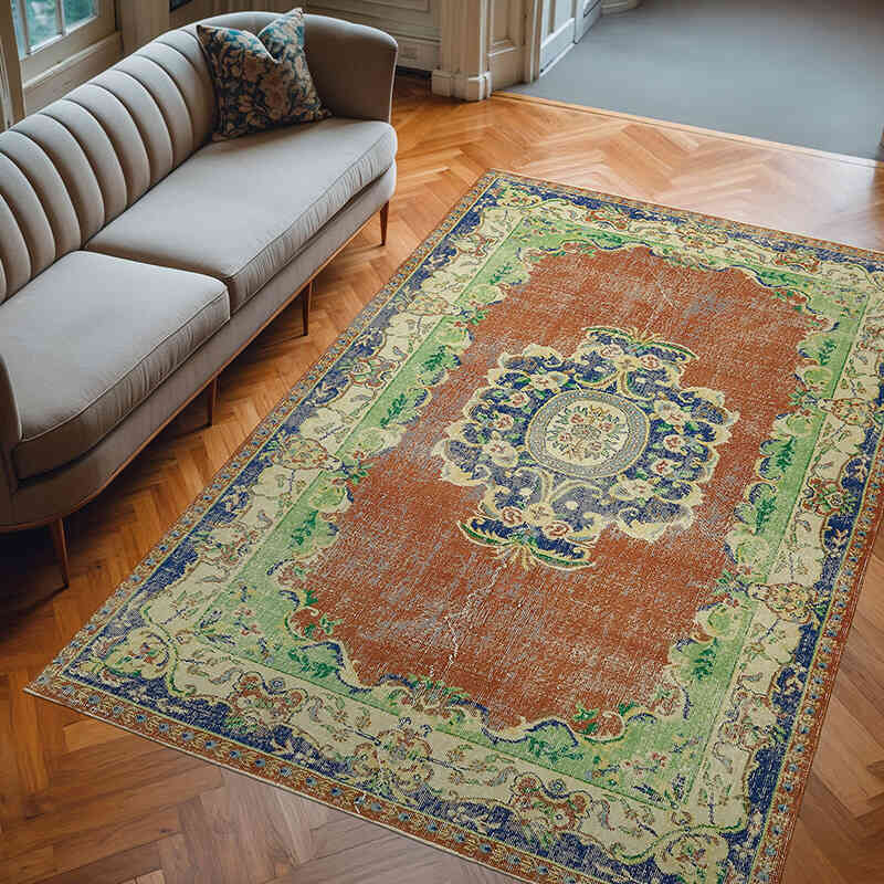 El Dokuma Vintage Halı - 190 cm x 273 cm - K0078738