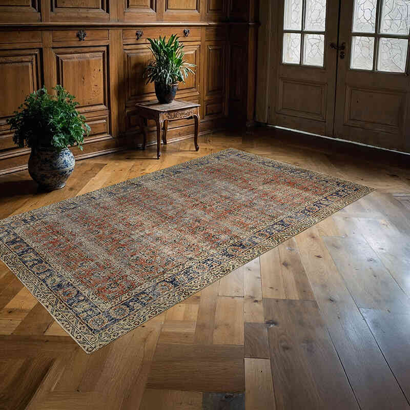 Vintage Turkish Hand-Knotted Rug - 4' 11" x 8' 7" (59" x 103") - K0078739