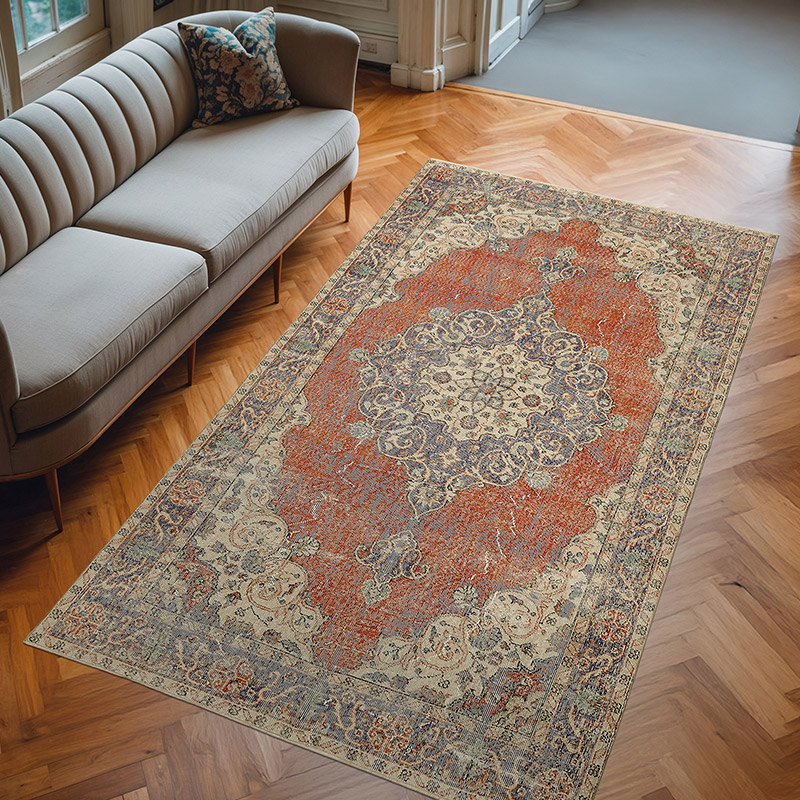 Vintage Turkish Hand-Knotted Rug - 5' 2" x 8' 11" (62" x 107") - K0078741