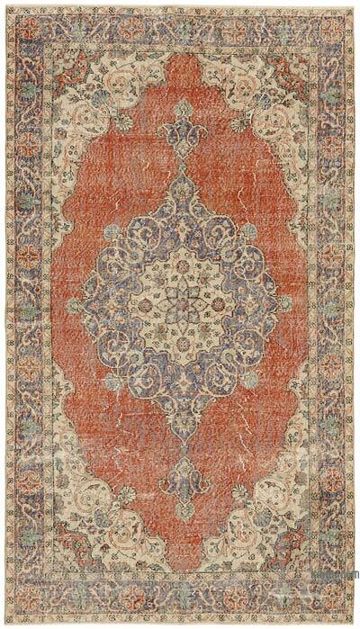 Vintage Turkish Hand-Knotted Rug - 5' 2" x 8' 11" (62" x 107")