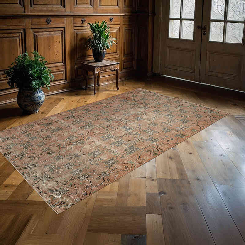 Vintage Turkish Hand-Knotted Rug - 4' 11" x 8' 4" (59" x 100") - K0078744