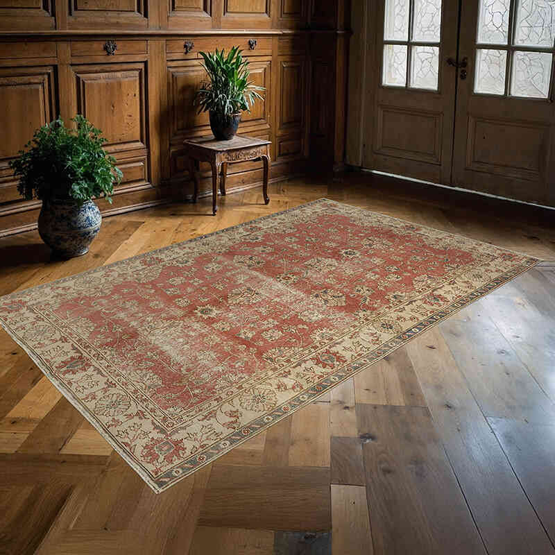 Vintage Turkish Hand-Knotted Rug - 4' 10" x 7' 9" (58" x 93") - K0078747