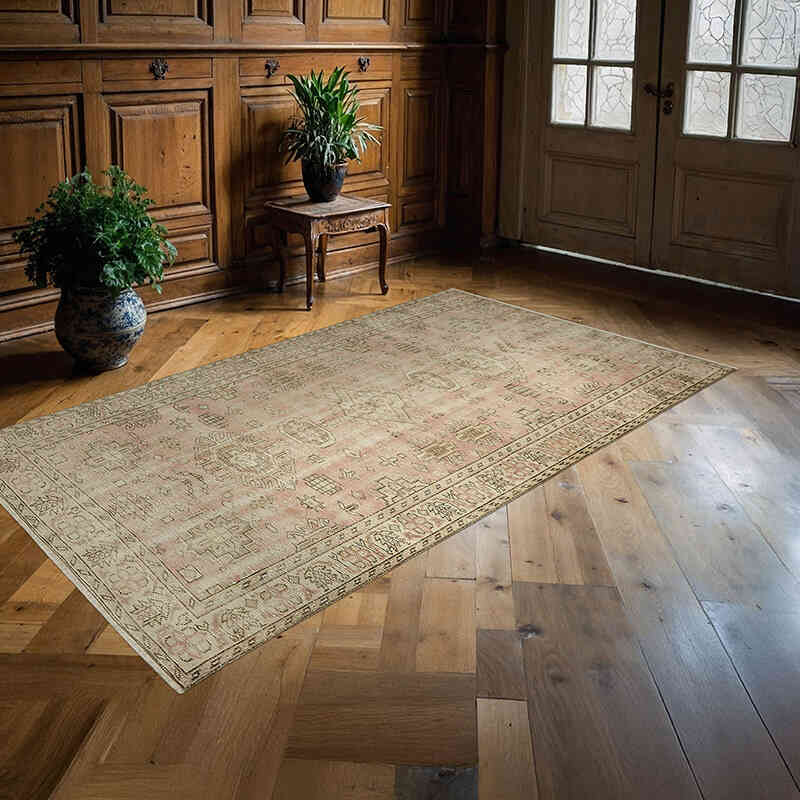 Vintage Turkish Hand-Knotted Rug - 4' 9" x 8'  (57" x 96") - K0078752