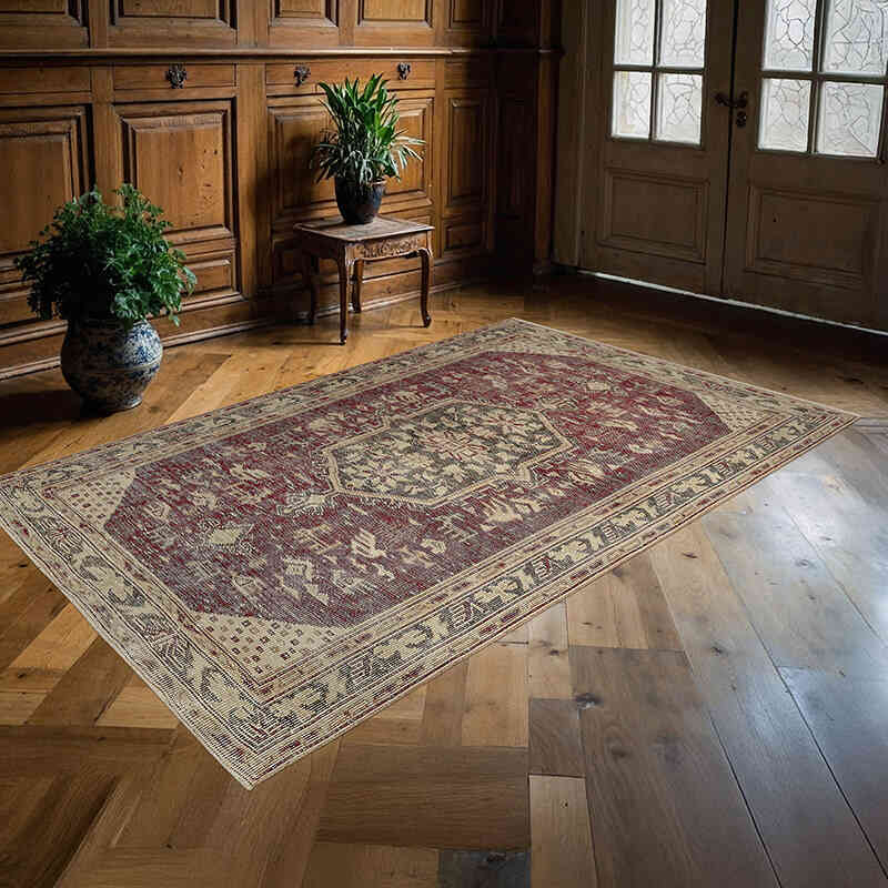 El Dokuma Vintage Halı - 162 cm x 260 cm - K0078761