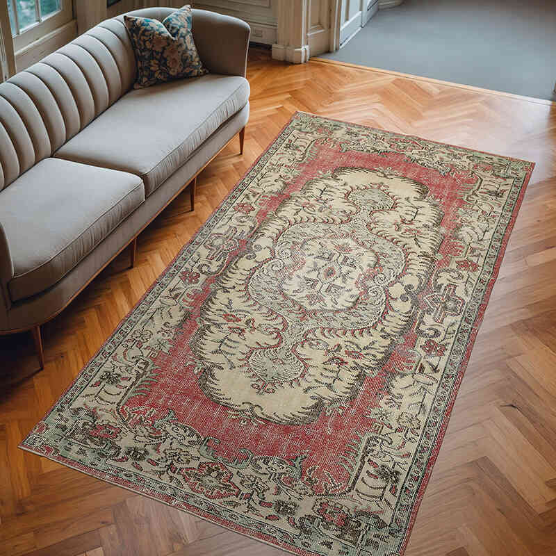 Alfombra Vintage Turca Anudada a Mano - 168 cm x 304 cm - K0078767
