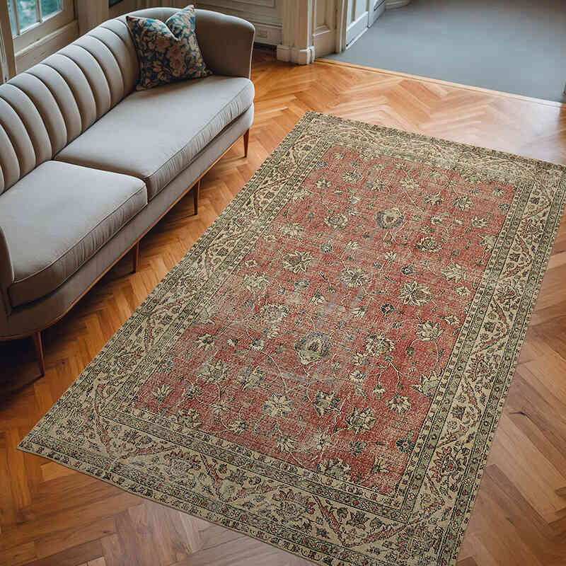 Vintage Turkish Hand-Knotted Rug - 6' 3" x 10' 1" (75" x 121") - K0078787