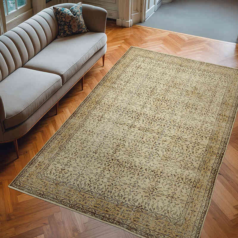 El Dokuma Vintage Halı - 202 cm x 305 cm - K0078795